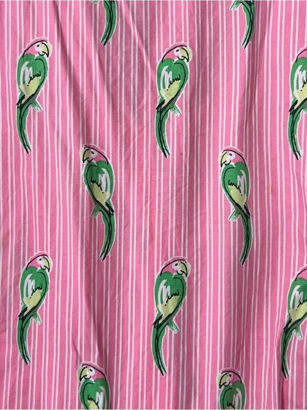 crown & ivy Pink Striped Top with Green Parrot Print - Picture 2 of 6